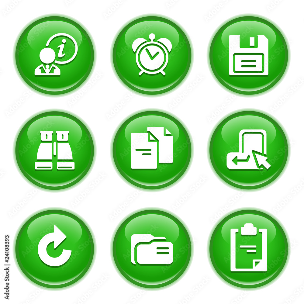 Green glossy buttons 3