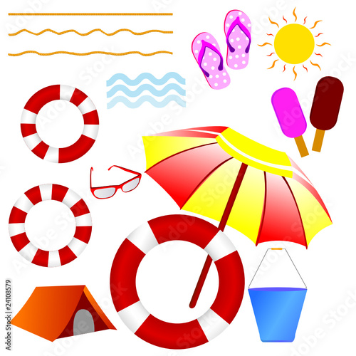 beach stuff vector illustration