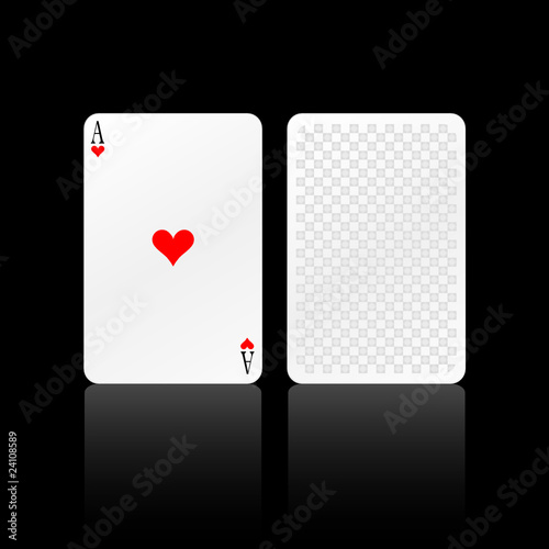 heart ace card on black background vector illustration
