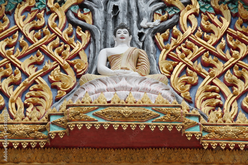 Fototapeta premium art on archway, Wat Nong Toob, Borabue, Mahasarakama