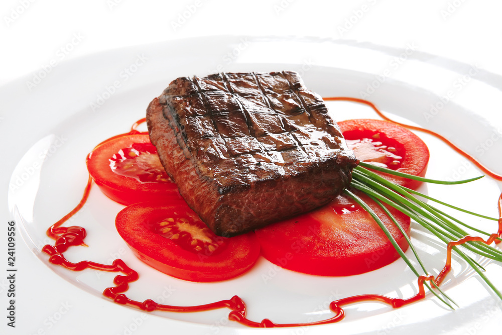 meat served on white meat served on white