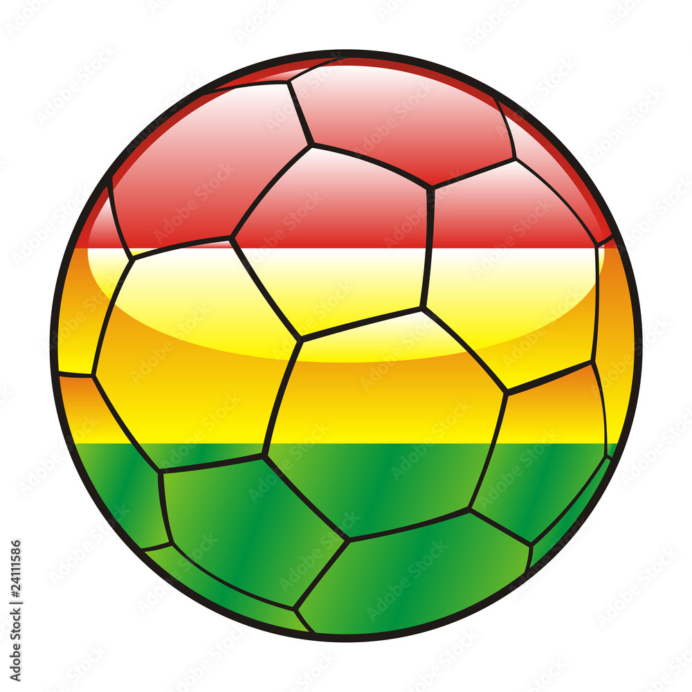 Fototapeta premium vector illustration of Bolivia flag on soccer ball