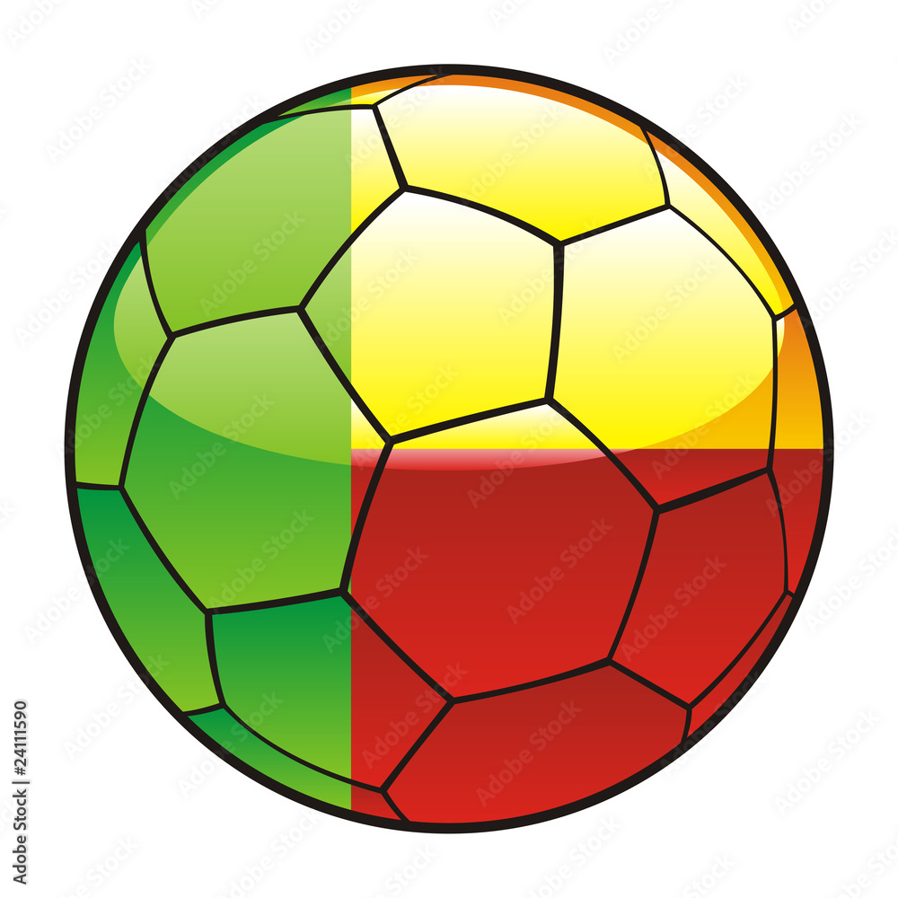 vector illustration of Benin flag on soccer ball vector illustration of Benin flag on soccer ball