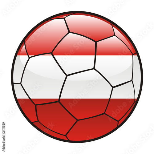 vector illustration of Austria flag on soccer ball