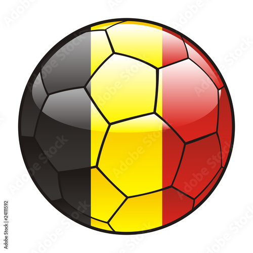 vector illustration of Belgium flag on soccer ball