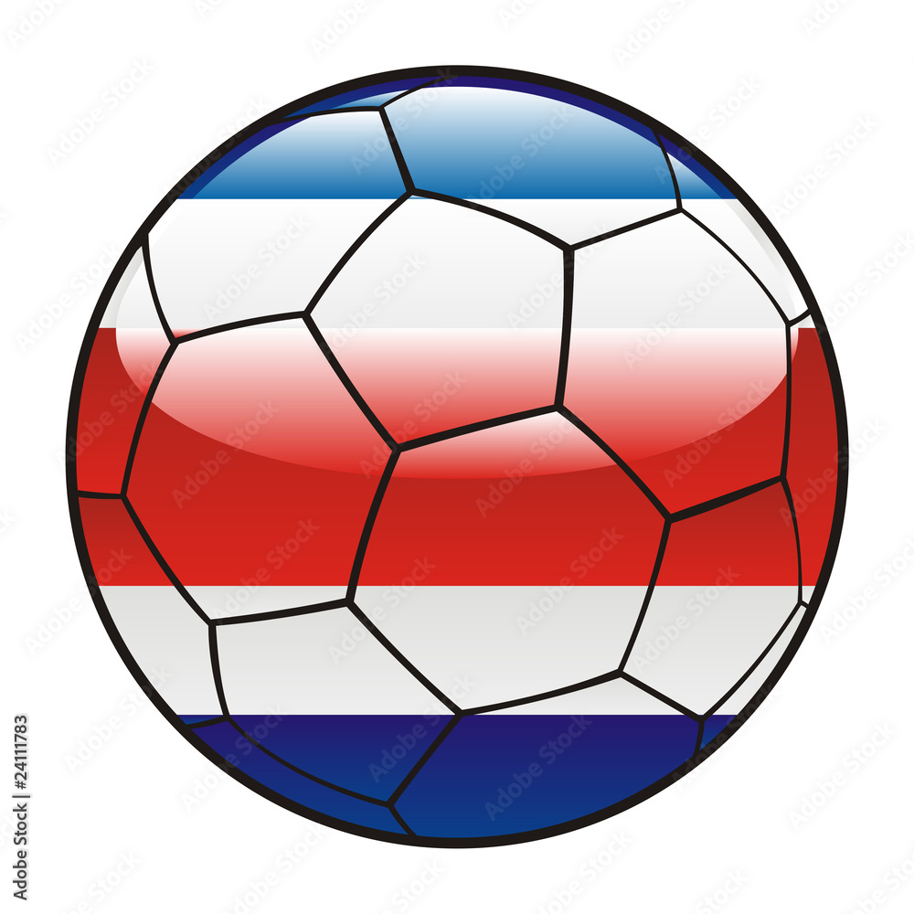 vector illustration of Costa Rica flag on soccer ball