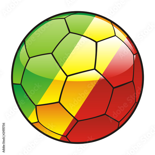 vector illustration of Congo flag on soccer ball