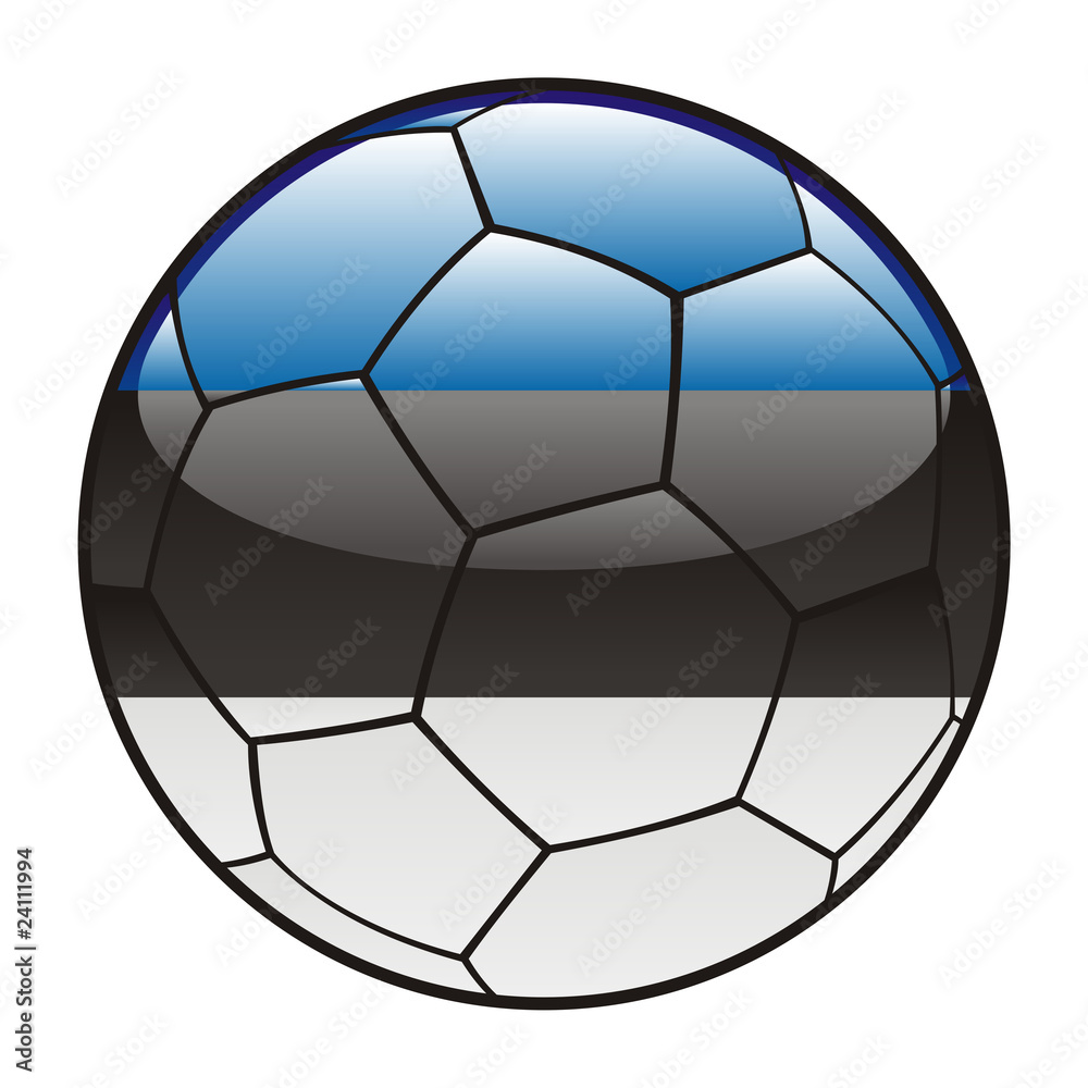 Fototapeta premium vector illustration of Estonia flag on soccer ball