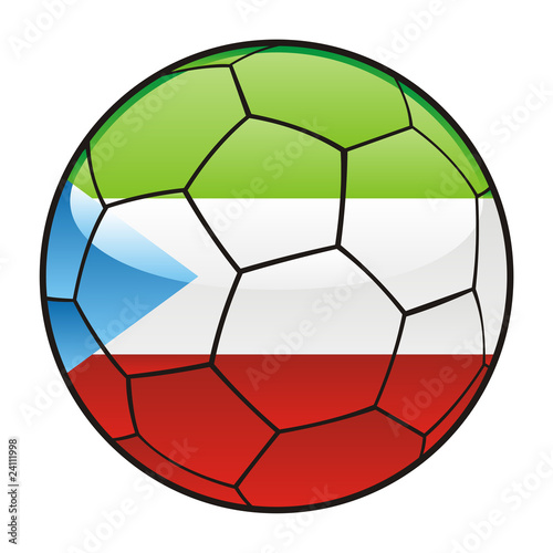 vector illustration of Equatorial Guinea flag on soccer ball