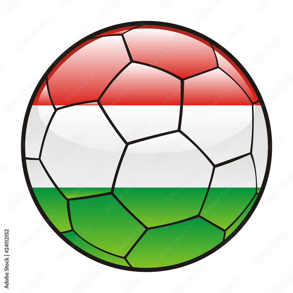vector illustration of Hungary flag on soccer ball vector illustration of Hungary flag on soccer ball