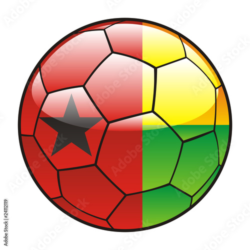 vector illustration of Guinea Bissau flag on soccer ball