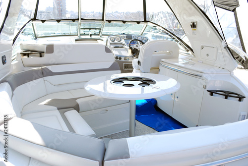 yacht interior with table