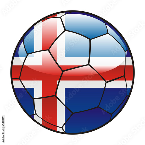 vector illustration of Iceland flag on soccer ball