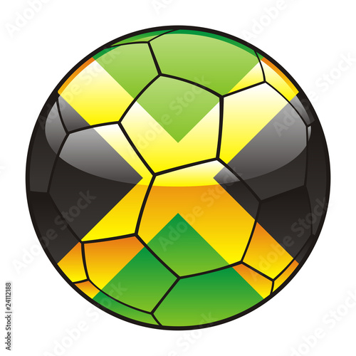 vector illustration of Jamaica flag on soccer ball