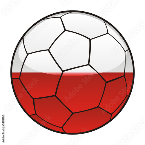 vector illustration of Poland flag on soccer ball