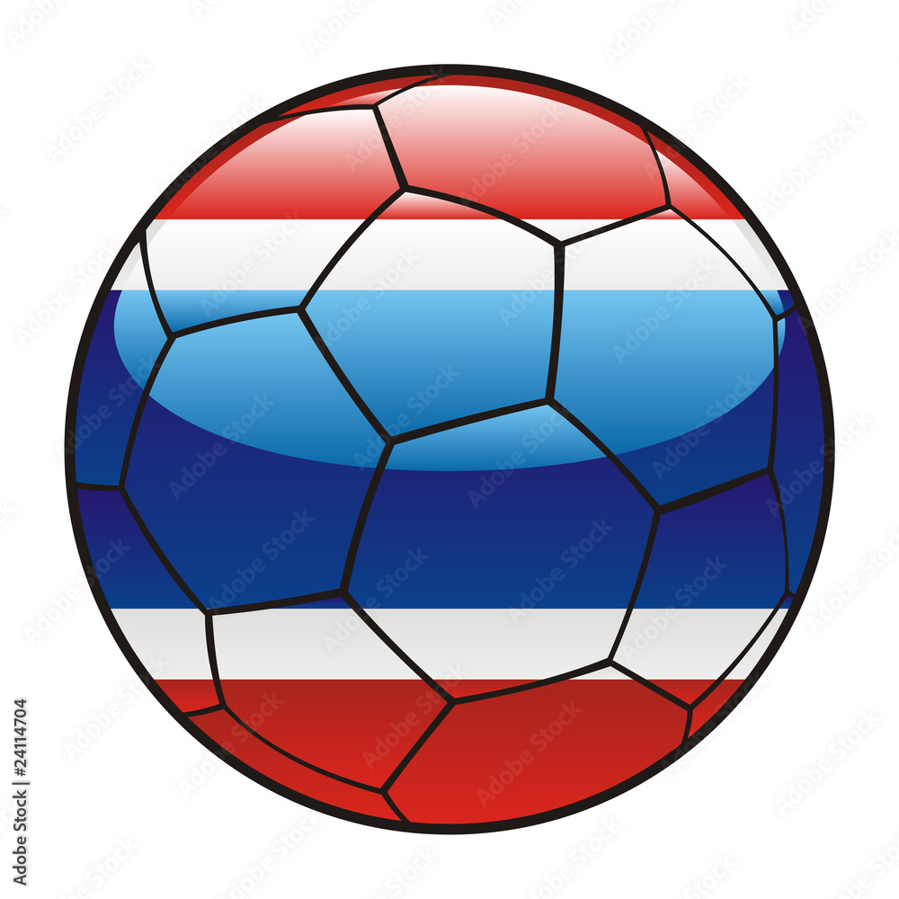 Fototapeta premium vector illustration of Thailand flag on soccer ball