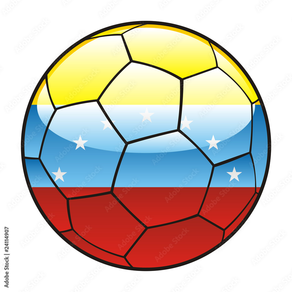 Fototapeta premium vector illustration of Venezuela flag on soccer ball