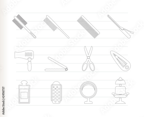 hairdressing, coiffure and make-up icons