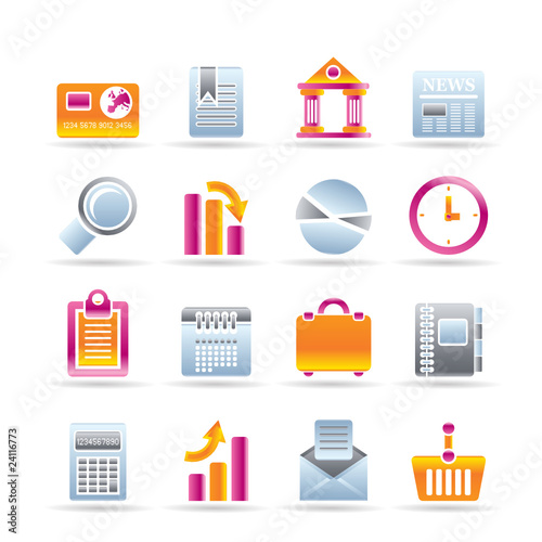 Business and Office Realistic Internet Icons