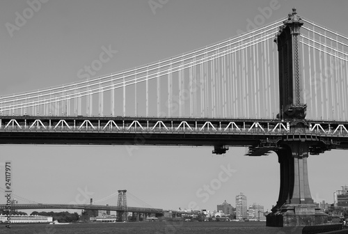 New York City bridge black & white #24117971