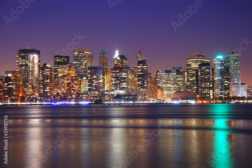 NEW YORK CITY DOWNTOWN AT NIGHT