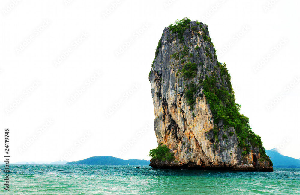 High cliffs on the tropical island