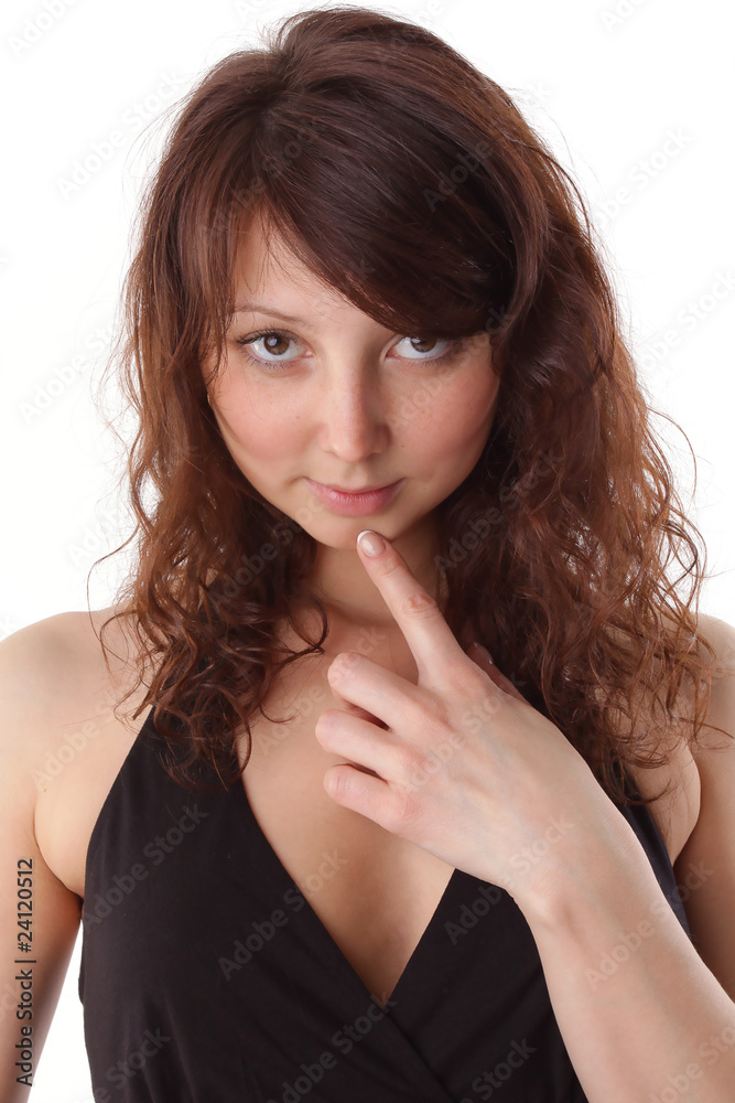 Naklejka premium Seduction. Beautiful sexy woman look at camera