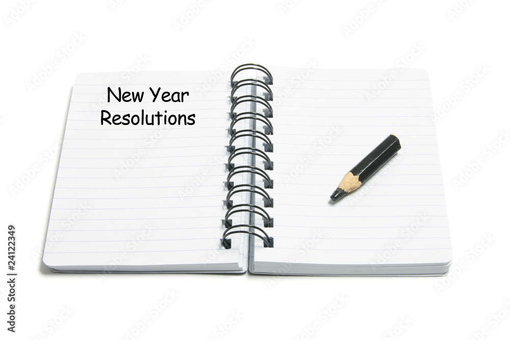 New Year Resolutions on Notepad New Year Resolutions on Notepad