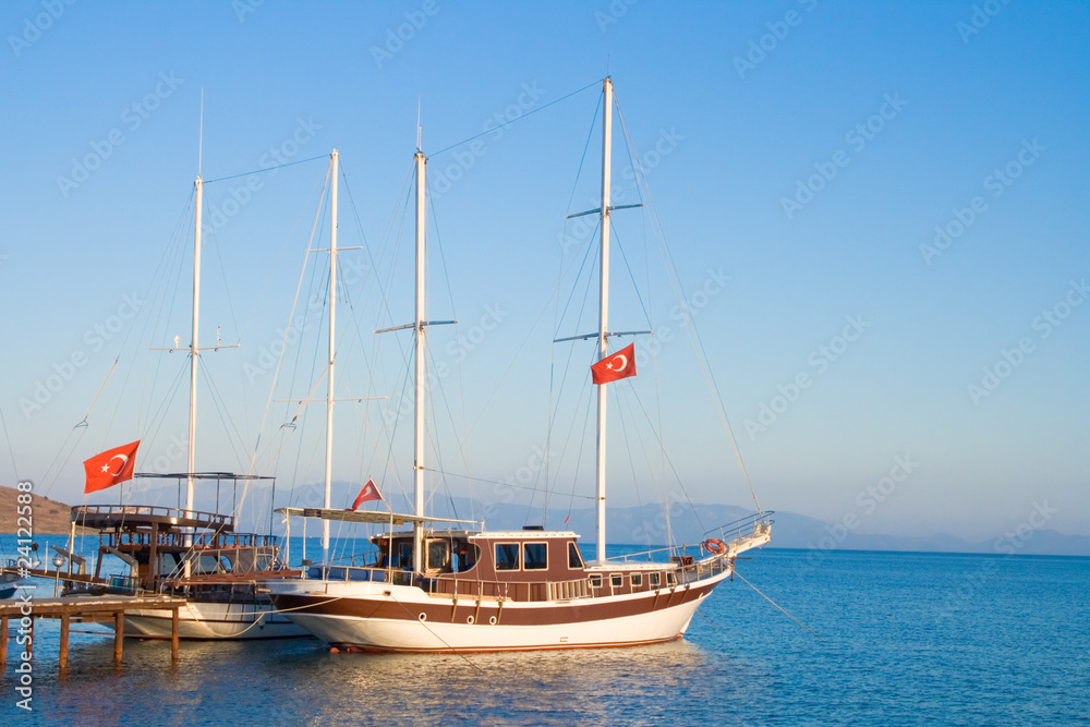 landscape sea with yacht