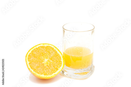 healthy and fresh orange juice isolated on white