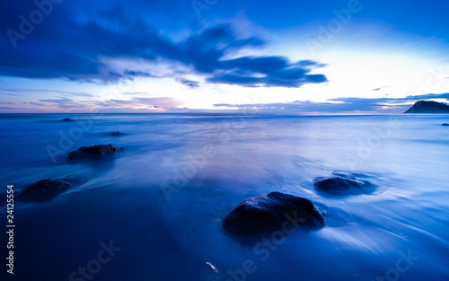 Blue sky above the ocean