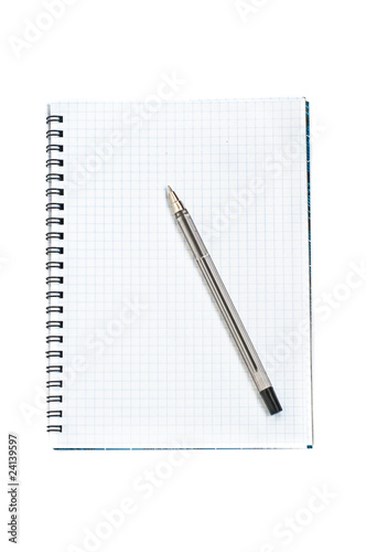 Note book with black pen