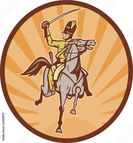 Hussar lighthorseman cavalry charging