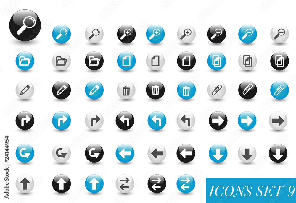 Set of icons or buttons for applications and internet Set of icons or buttons for applications and internet