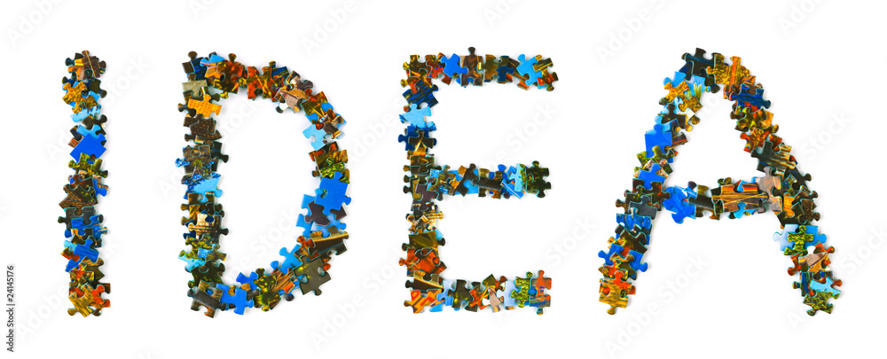 Word Idea made of puzzle Word Idea made of puzzle