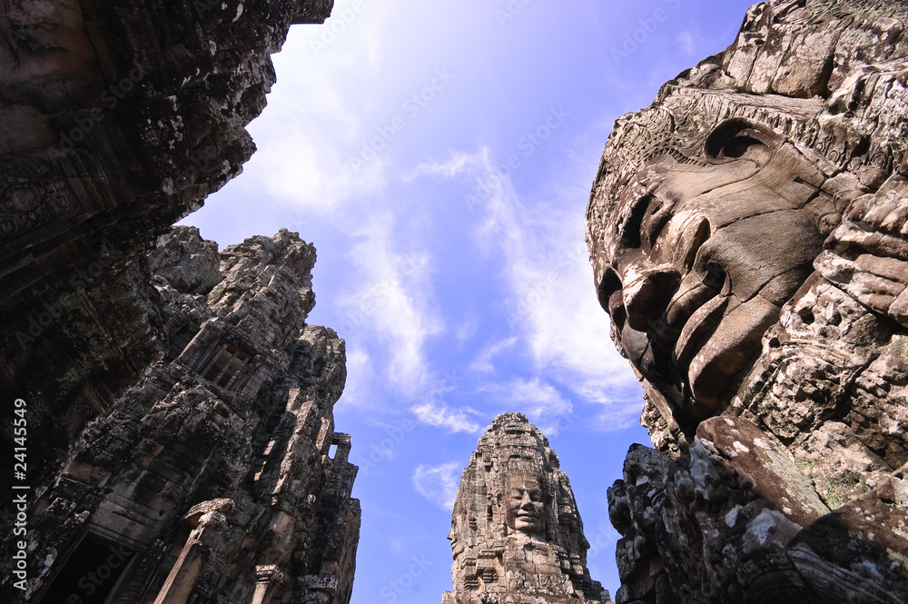 Naklejka premium Bayon temple - Angkor Thom, Siem Reap, Cambodia