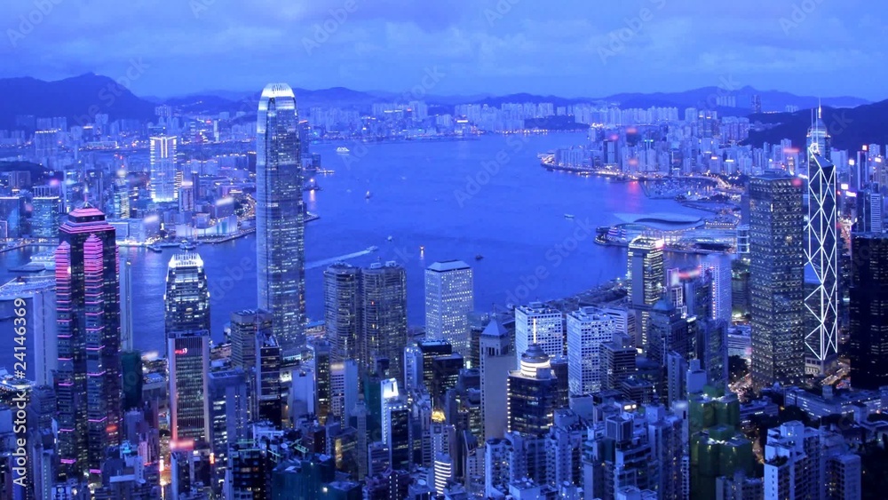 Hong Kong. Cityscape Sunset Timelapse.