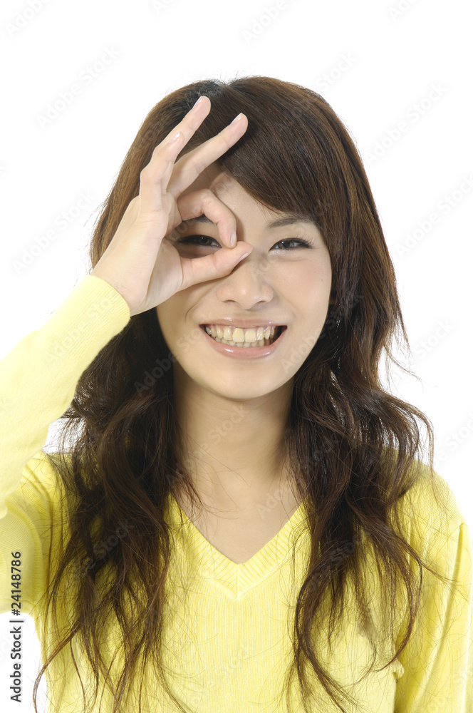 woman doing the ok sign woman doing the ok sign