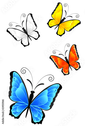 Bunte Schmetterlinge (mit Clippfad) © Actomic