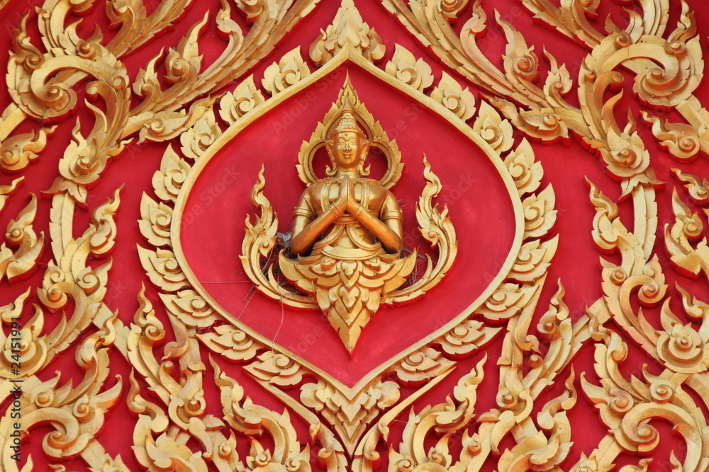 art on gable of temple, Wat Boonyawad, Mahasarakam