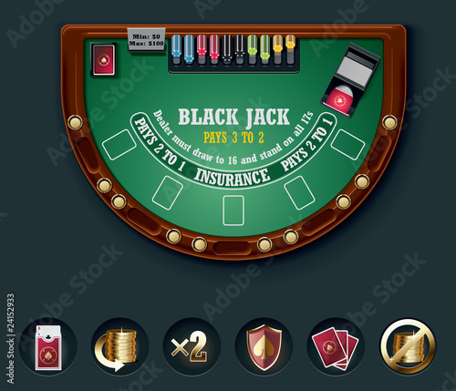 Vector blackjack table layout photo