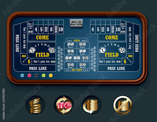 Vector craps table layout (big)