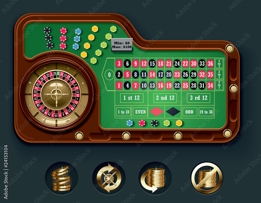 Fototapeta premium Vector European roulette table layout