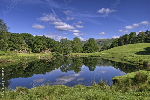 Scenic reflections in river
