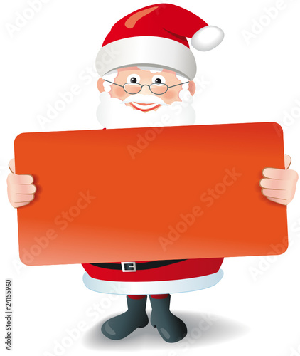 niedlicher santa hält Schild