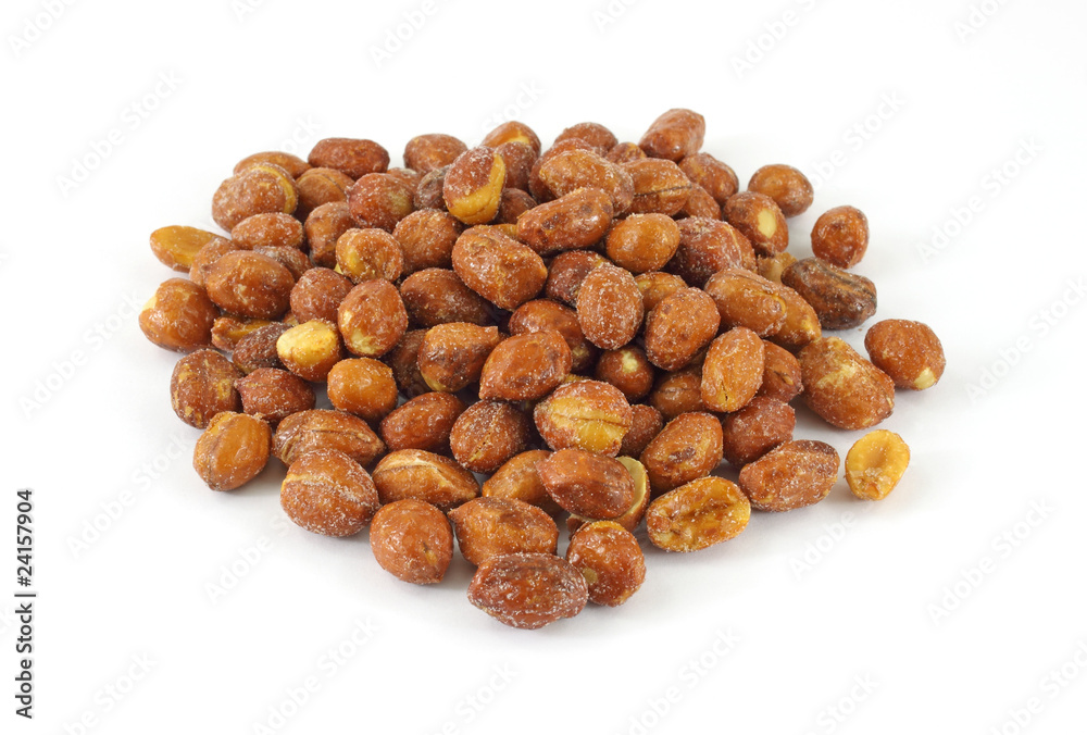 Serving of salted and sugared peanuts Serving of salted and sugared peanuts