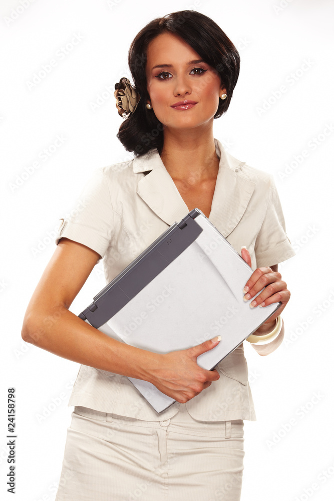 nice business woman on white background nice business woman on white background