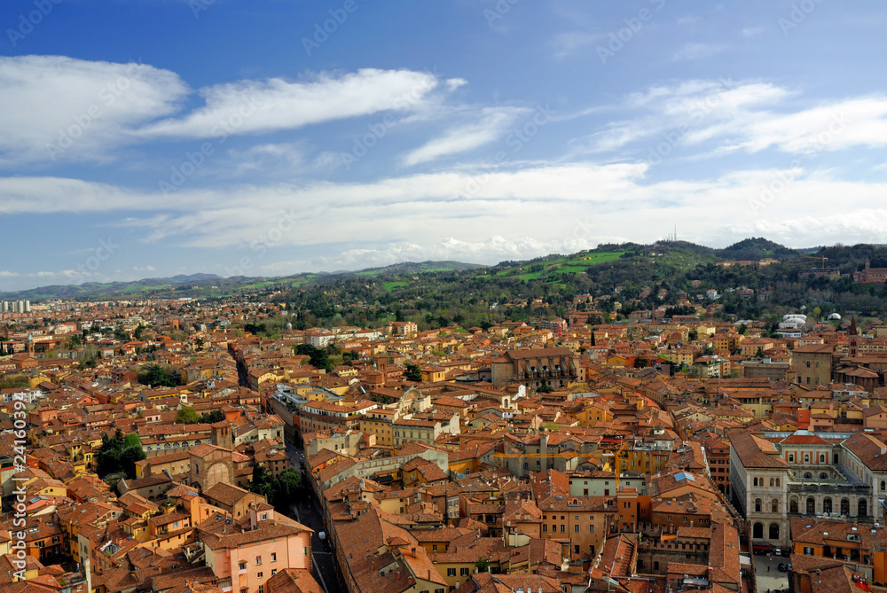 Italy, Bologna aerial view from Asinelli tower