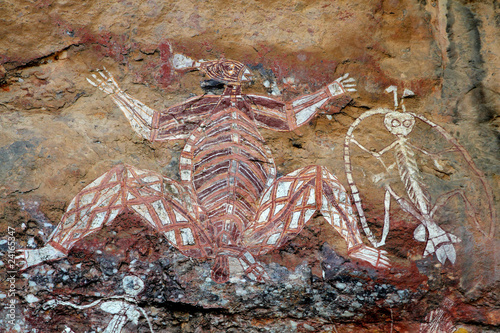 Aboriginal rock art at Nourlangie, Kakadu N/P, Australia photo