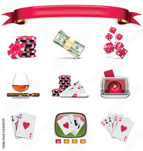 Vector gambling icon set. Part 1 (on white)